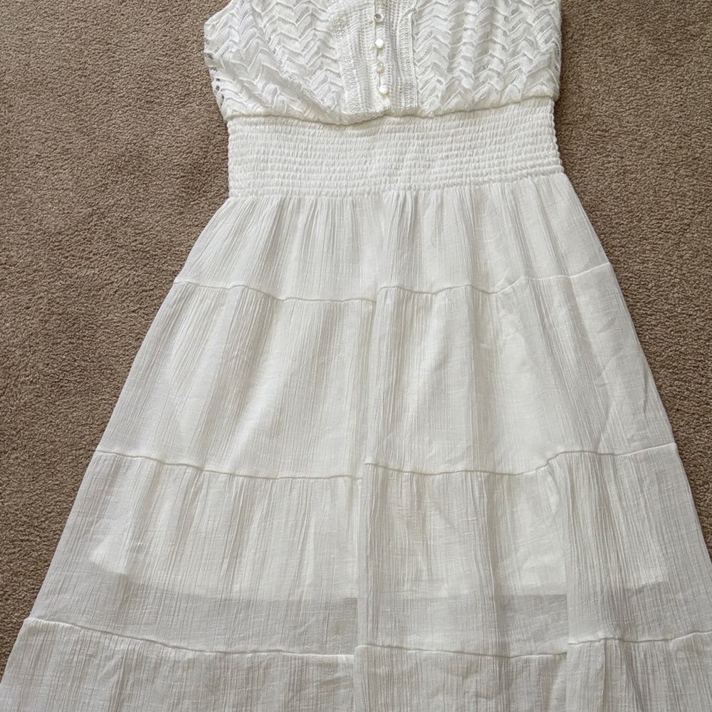 Elegant White Sleeveless Dress Size Large - Picture 4 of 8
